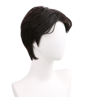 Perruques pour hommes à bas prix en gros, échantillon de cheveux noirs naturels, perruque courte pour hommes, perruques permanentes pour hommes