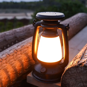 Lampes solaires portables de camping en gros, style rétro, rechargeables, pour pique-nique, ambiance lumineuse, lanternes portatives d'extérieur, lumières de tente pour randonnée et voyage - Product Image 4