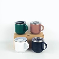 Flacon à vide à double paroi Design Camping 330ml Tasse pour boissons chaudes et froides Couvercle coulissant Tasse à café avec poignée pour thé Voyage
