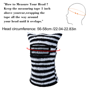 <span class=keywords><strong>Passamontagna</strong></span> Invernale Fatto a Mano in Acrilico con Orecchie di Gatto a Righe, Maschera da Sci Integrale per Donne - Product Image 2