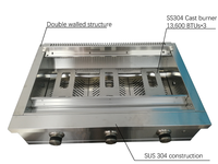 Plancha à gaz en acier inoxydable pour cuisine extérieure BBQ avec 3x13 600 BTU et brûleurs en fonte
