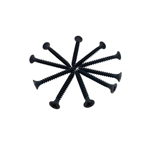 Vis à tête de trompette en acier C1022, phosphate noir, filetage fin, pour cloison sèche, M3.5 60mm, vis industrielles pour cloison sèche - Product Image 1