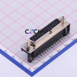 DS1037-25FNAKT74-0CC D-Sub/VGA Connector Bent Lead Through Hole Connector Standard D-Sub Female 25P Right Angle Insert - Product Image 1
