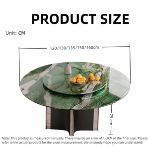 مصنع أثاث رخامي محترف، طاولة طعام رخامية بسطح من الرخام الطبيعي، تخصيص حسب الطلب لسلسلة طاولات الطعام - Product Image 2