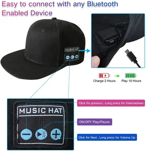 Bluetoothスピーカー付きの新しい多機能屋外帽子取り外し可能なワイヤレス調整可能な音楽野球帽ランニングスポーツギフト