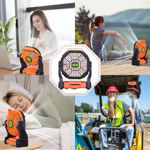 Ventilateur de camping longue durée 2026, ventilateur à batterie rechargeable 10000 mAh avec lanterne LED, 4 vitesses de vent pour la randonnée et la pêche en extérieur - Product Image 2