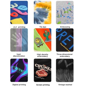 Abbigliamento Sportivo OEM, T-Shirt in Ciniglia con Ricamo Leopardato, Collo Alto Unisex in Cotone, Streetwear da Uomo, Maglia a Nido d'Ape a <span class=keywords><strong>Maniche</strong></span> <span class=keywords><strong>Corte</strong></span> Oversize 220 - Product Image 6