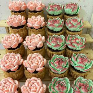 Maceta de Suculentas Tejida a Crochet, Linda y Hecha a Mano, Mini Planta Artificial de Alta Calidad para Decoración de Escritorio, Regalos para el Día de la Madre y de Inauguración de Casa - Product Image 2