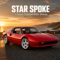 Jantes en alliage poli argenté à 5 branches en forme d'étoile, 17, 18, 19, 20, 22 pouces, 6061 T6, OEM, vente en gros, directement de l'usine, compatibles avec Ferrari 308 GTS