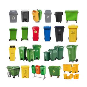 Poubelle à pédale roulante 120L pour extérieur, en plastique écologique, vente en gros - Product Image 1