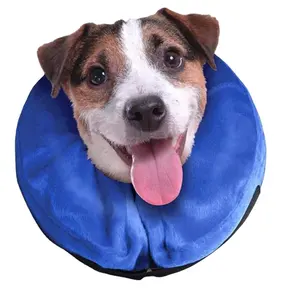 狗猫保护罩伤口愈合锥领充气宠物医疗用品防咬聚氯乙烯舒适拉链电子领