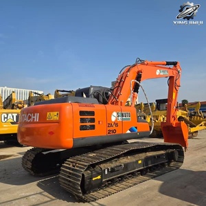 Excavadora de cadenas Hitachi ZX210 usada, 21 toneladas, cucharón de 1m³, marca original japonesa, excavadora grande para construcción, pocas horas, buen estado. - Product Image 3