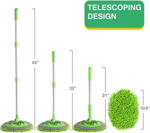 Tapis de nettoyage de voiture en Chenille microfibre, 3 pièces, têtes de balai, Long manche, extérieur, brosse, tige d'extension, pour nettoyage - Product Image 3