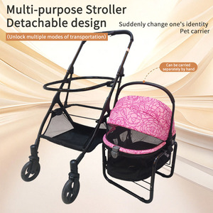 Poussette <span class=keywords><strong>pour</strong></span> animaux de compagnie <span class=keywords><strong>d</strong></span>étachable JXB, <span class=keywords><strong>chariot</strong></span> léger <span class=keywords><strong>pour</strong></span> animaux de compagnie <span class=keywords><strong>pour</strong></span> la marche, les courses, les voyages, petits chiens, chats - Product Image 3
