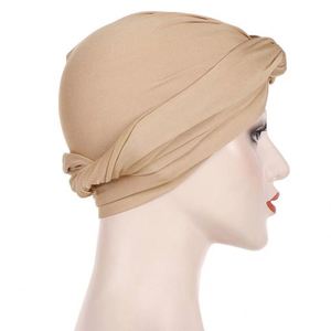 Mới hợp thời trang thời trang Thổ Nhĩ Kỳ trực tuyến phụ nữ hồi giáo hồi giáo căng Màu sắc rắn bông mềm đan headwrap khăn xếp hijab - Product Image 4