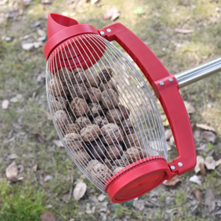 Vendita calda nut gatherer ball pick up nut collector raccoglitore di frutta attrezzo da giardino raccolta di palline da ping pong con acciaio inossidabile