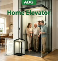 Single Person Silent Panoramic Home Elevator with Slim Cabin, Compact Shaftless Mini Villa Residential Lift for Single Occupancy