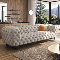 Italienisches Bubble-Sofa Amerikanischer Stil Sektionsset für Villa Wohnzimmer Neuer Stoff Mondoberfläche Gerader Reihe Apartments Hotels