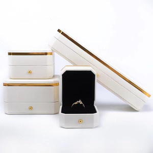 Hot Selling PU Leather Octagon Button Necklace Pendant Bangle Earrings Jewelry Boxes Packaging Box