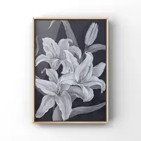 Omlijst Mooie Witte Lelie Bloem Muur Foto 'S Voor Home Decoratie