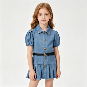 Hongbo Kid boutique Summer Baby Girl Condole belt Denim Dress ultimi bambini Summer Jean Dress - Product Image 2