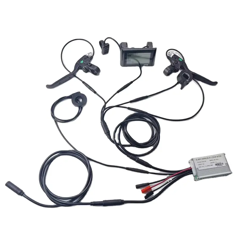 15A waterproof plug square wave controller LCD display PAS sensor Throttle brake lever 36V 48V 250W Electric Bike Conversion kit