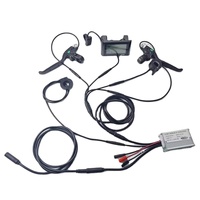 15A prise étanche contrôleur à ondes carrées écran LCD capteur PAS levier de frein d'accélérateur 36V 48V 250W kit de Conversion de vélo électrique