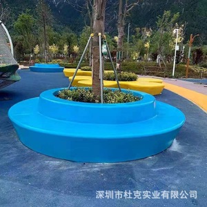 Duke Fiberglass <b>Tree</b> Pit Seating Outdoor Garden Bench Water Resistant Durable Landscape Flower Pots - Product Image 3