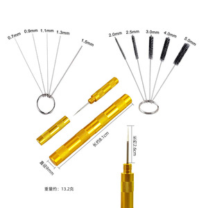 Airbrush Cleaning Tool <b>Set</b> 5 Piece Metal Brush Kit For <b>Spray</b> Gun Maintenance Auto Repair Use - Product Image 3