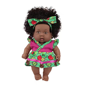 Vente en gros Poupée africaine noire de 8 pouces, Poupée mignonne tie-dye, Poupée apaisante, Poupée Reborn en vinyle, Jouet pour enfants - Product Image 4