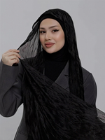 Nouveau Châle Scintillant en Gros Sharut – Voile d'été Léger et Respirant pour Femmes Musulmanes – Écharpe Hijab en Crêpe Bouclé Scintillant