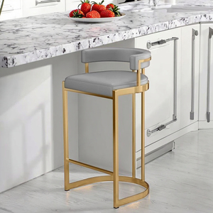 Bán chạy nhất hiện đại kim loại quầy bar phân với khung vàng và da tựa lưng cho nhà Bar và phòng khách - Product Image 5