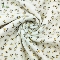 Tissu en mousseline de coton biologique respirant à double gaze, imprimé de petites fleurs mignonnes, 100% coton, pour pyjamas de bébé, filles et garçons