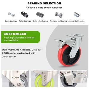 Großhandels produkt 4 Zoll 5 Zoll 6 Zoll 8 Zoll Hochleistungs-Polyurethan Pu starre drehbare Lenkräder - Product Image 4