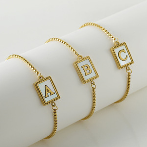 Nueva Pulsera de Acero Inoxidable con 26 Letras Inglesas, Diseño de Concha, Personalizada, Combinable con Todo, de Acero de Titanio 18k, con Cierre de Cremallera - Product Image 2