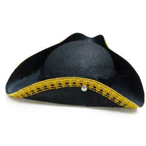 Chapeau tricorne colonial de luxe MH-1206 Halloween Chapeau de capitaine pirate Napoléon pour l'extérieur <span class=keywords><strong>Guerre</strong></span> <span class=keywords><strong>révolutionnaire</strong></span> Tenues de style colonial - Product Image 1