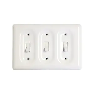 3 Gang Triple Toggle Light Switch Cover Decorative Wall Plate Electrical Faceplate for Farmhouse Farm House Home Bathroom