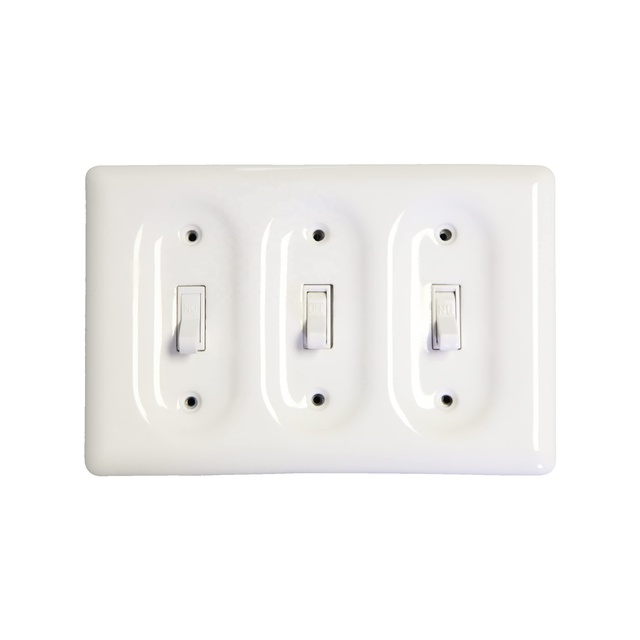 3 Gang Triple Toggle Light Switch Cover Decorative Wall Plate Electrical Faceplate for Farmhouse Farm House Home Bathroom
