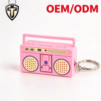 Mini enregistreur de dessins animés porte-clés en PVC, jouet radio pour sac d'école, pendentif cadeau pour couples, vente en gros, petit format