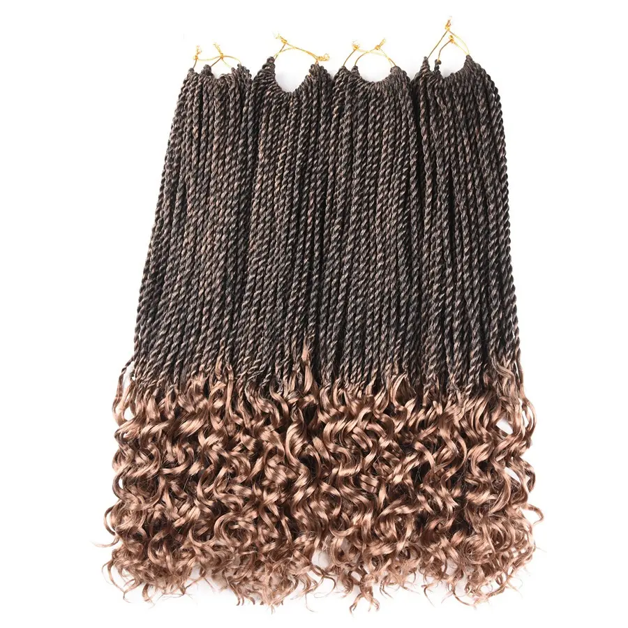 Synthetic Curly Senegalese Twist Crochet African High Temperature Fiber Braiding Fiber Hair Bundles