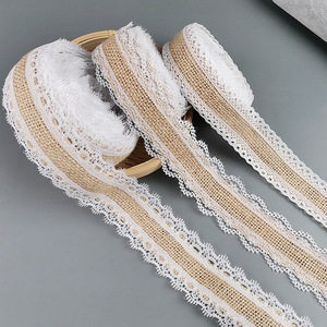 Jute Bag <strong>Ribbons</strong> Jute <strong>Burlap</strong> Hessian Chair <strong>Ribbon</strong> Sash With Lace Jute <strong>Burlap</strong> Rolls Hessian <strong>Ribbon</strong> - Product Image 2