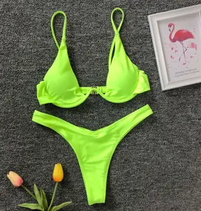 स्टॉक के साथ 10 रंग पैड Underwire बिकनी सेक्सी महिला चुटीला ब्राजील Swimwear के