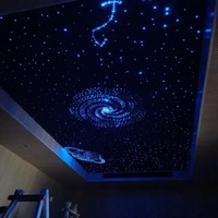 Panneaux acoustiques de plafond en fibre de polyester moderne OEM ODM, effet ciel étoilé, éclairage LED intégré pour salon, chambre à coucher, écologiques