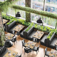 Canapé-restaurant américain de style rétro moderne avec cadre en bois cabines de café et de restaurant Tables en cuir pour salle à manger meubles d'hôtel et de restaurant
