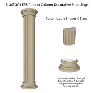 Colonna Romana Moderna Europea in EPS con Linee Decorative, Leggera e Flessibile, per Decorazione Esterna di Ville e Centri Commerciali - Product Image 3