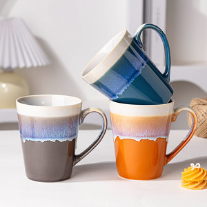 Tazas de Cerámica con Esmalte de Horno, Juego de Tazas para Café y Leche, Taza Individual, Diseño Antiguo, Patrón Sólido, Uso General - Product Image 3