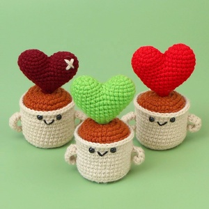 Cross-border Knitted Artificial for Flower Wool Crocheted for Flower Pot Doll Finished Hand-woven Positive Energy Potted - Product Image 6