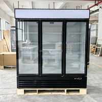 Réfrigérateurs de vitrine pour supermarchés, réfrigérateur vertical à porte vitrée pour boissons, réfrigérateur à trois portes, réfrigérateur vertical