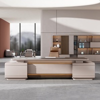 Haute technologie brillant laque Durable PDG bureau mobilier moderne Table de direction approvisionnement LED bureau classique PDG directeur bureau