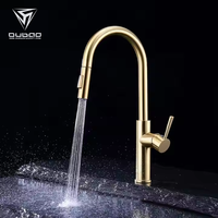 OUBAO Robinet de cuisine de luxe à une poignée en laiton monté sur le pont